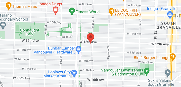 map of 106 2020 W 12TH AVENUE